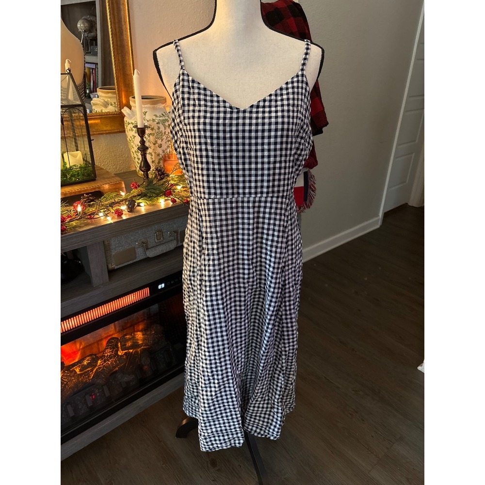 Gap women's large black white strap maxi dress